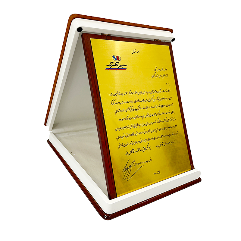 تقدیرنامه سپهر الکتریک به عباس نجمی – پاییز ۱۴۰۰